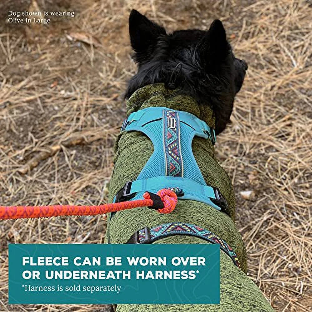 Olive Fleece Dog Jacket with Neoprene Neck Gaiter K93214
