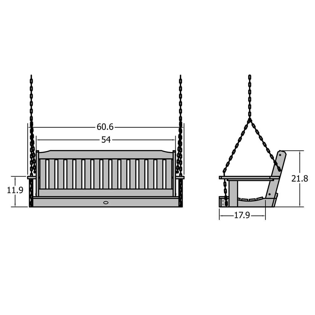 Weathered Acorn Porch Swing F435