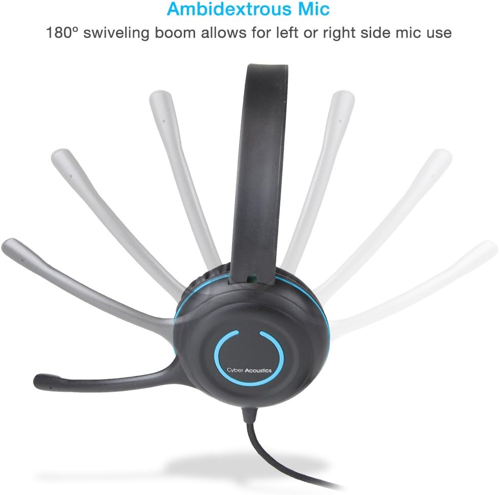 Stereo USB Headset with Noise Cancelling Mic and Adjustable Mic Boom O12464