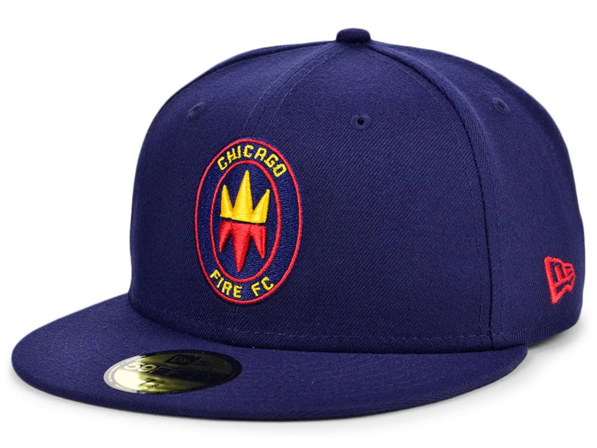 Navy Chicago Fire Fitted Hat P21036