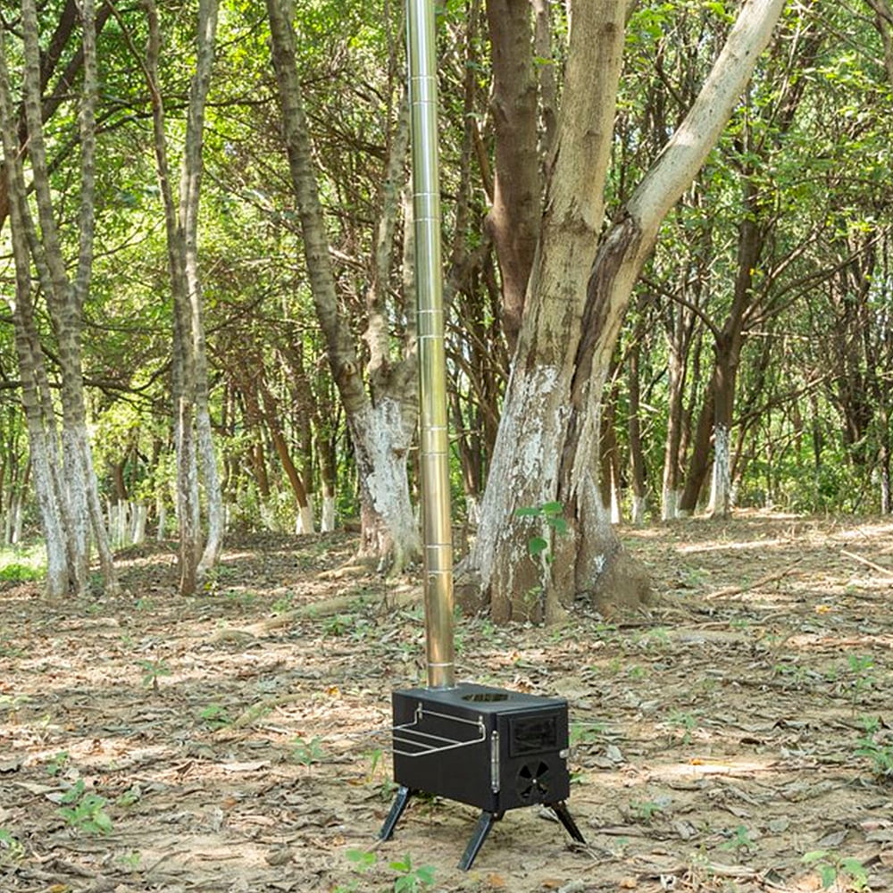 Portable Wood Burning Stove for Outdoor Cooking and Heating J46063