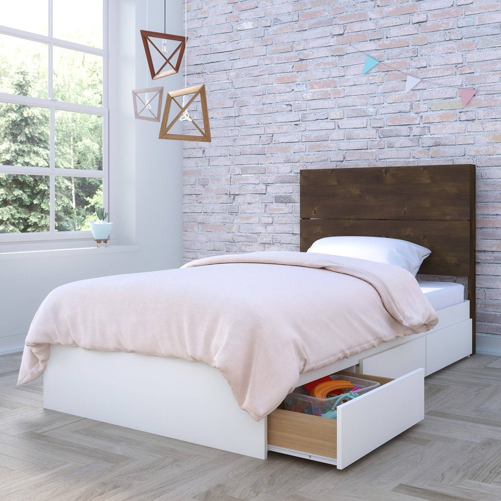 White and Truffle 2 Piece Twin Size Bedroom Set K316800