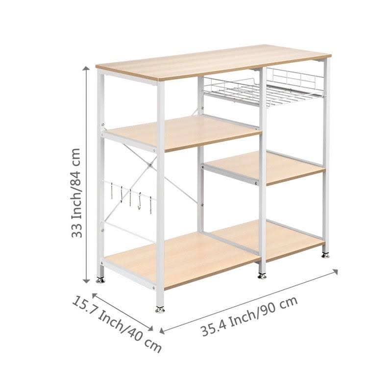 White Oak 3-Tier Metal Baker's Rack P2728