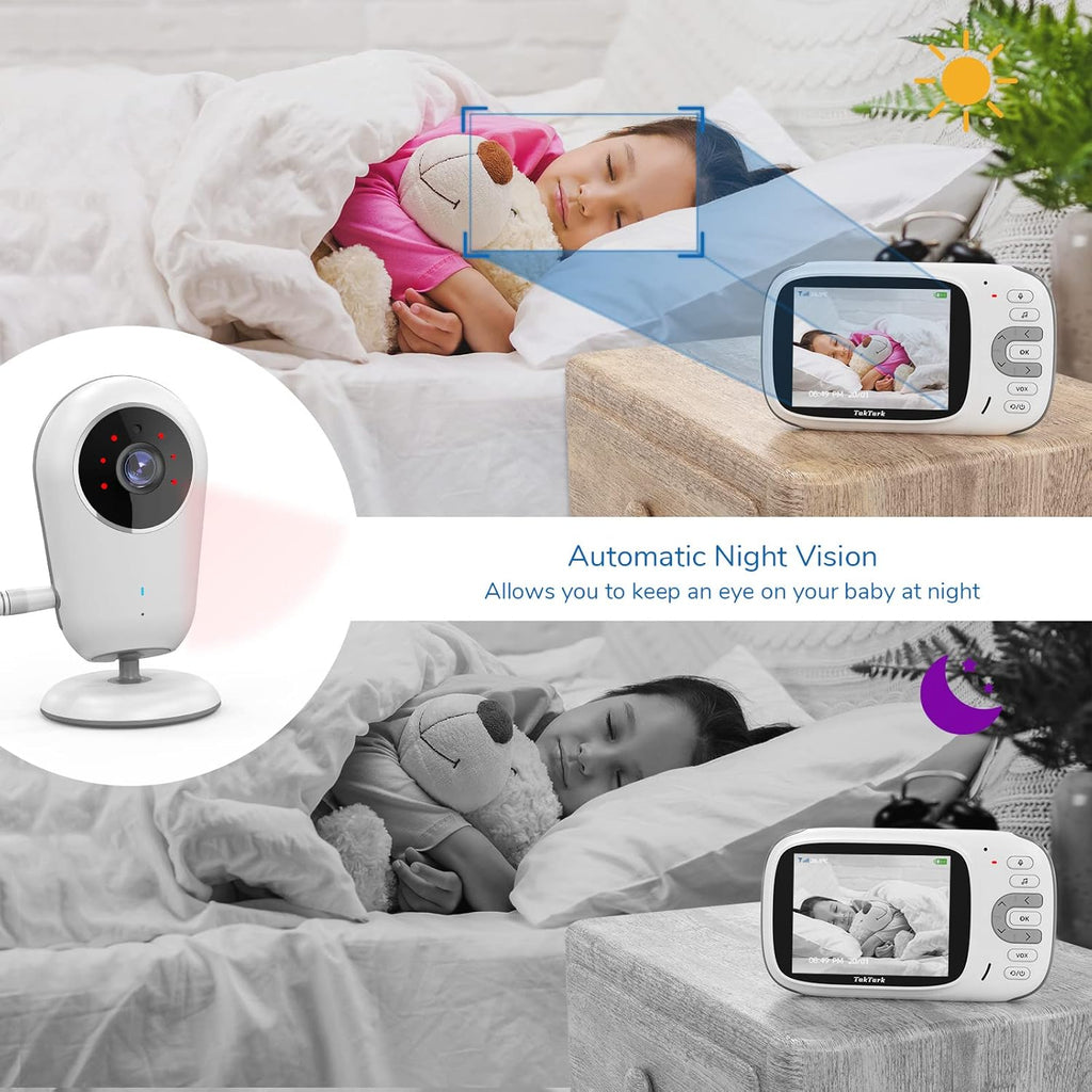 Baby Monitor with Camera and Audio, No WiFi, 2-Way Talk-Back, Infrared Night Vision R113921