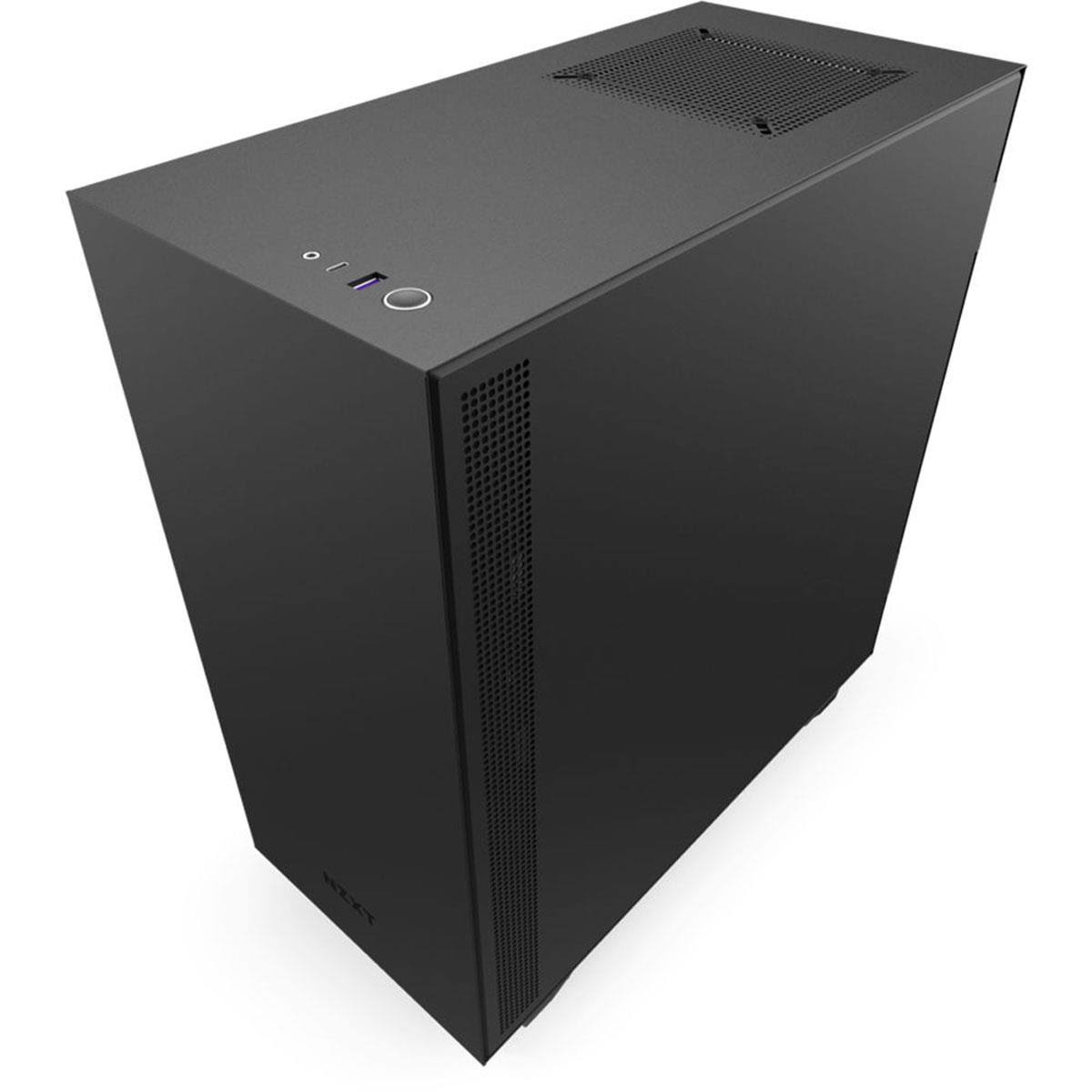 Matte Black/Red Compact Mid-Tower Case with Tempered Glass I8078