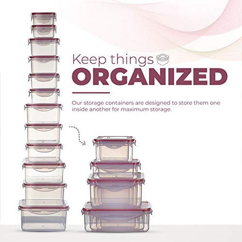 12 Piece BPA-Free Stackable Food Storage Containers with Lids O8926
