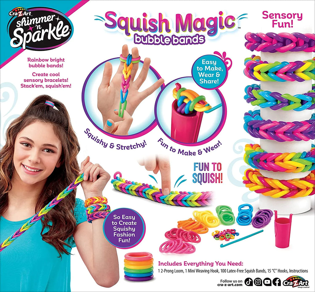 Shimmer n Sparkle Squish Magic Bubble Bands Loom Band Making Kit Z53968