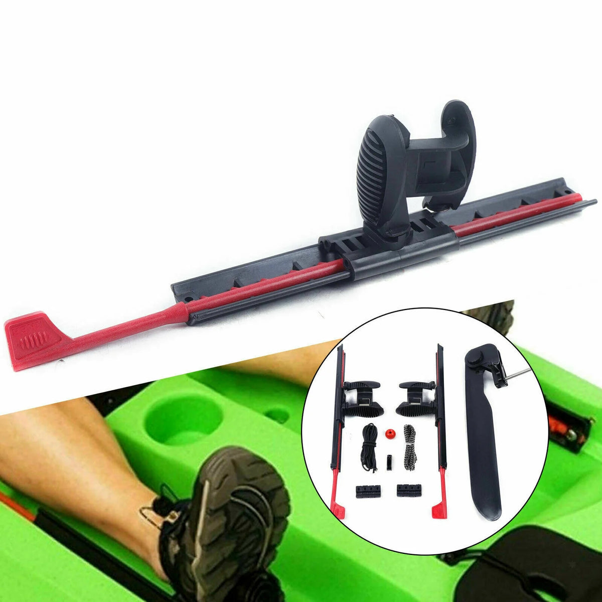 Kayak Foot Braces Pedals with Tail Rudder U5903