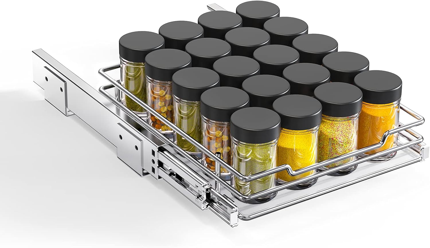 Pull Out Spice Rack Organizer, 9.5Wx10.2Dx2.8H, Heavy Duty 8 Single Slide Out U5888