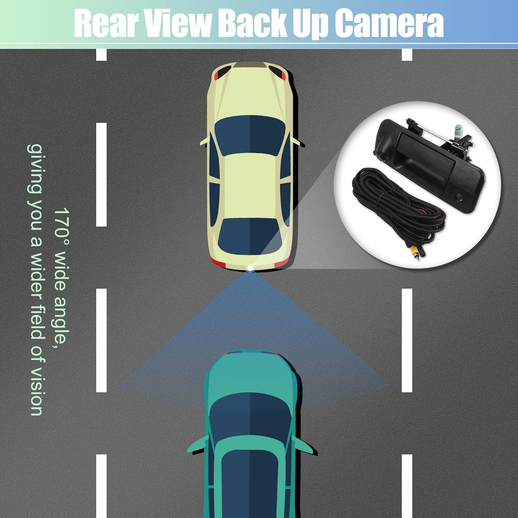 Tailgate Rear View Back Up Camera Set with Liftgate Handle for Toyota Tundra 2007-2013 Pack of 2 C366