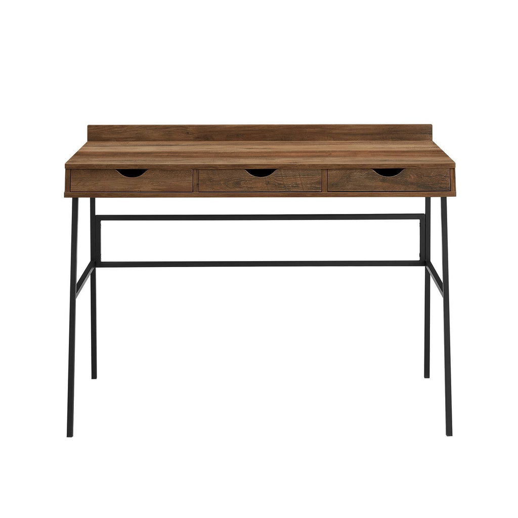 3 Drawer Reclaimed Barnwood Writing Desk K96382