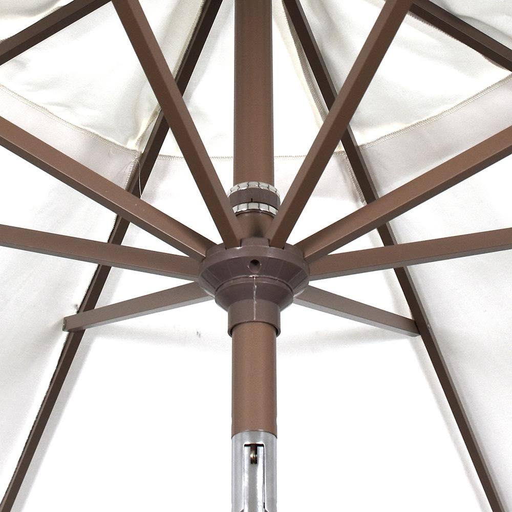 White 9 ft. Olefin Market Umbrella with Auto Tilt O17316