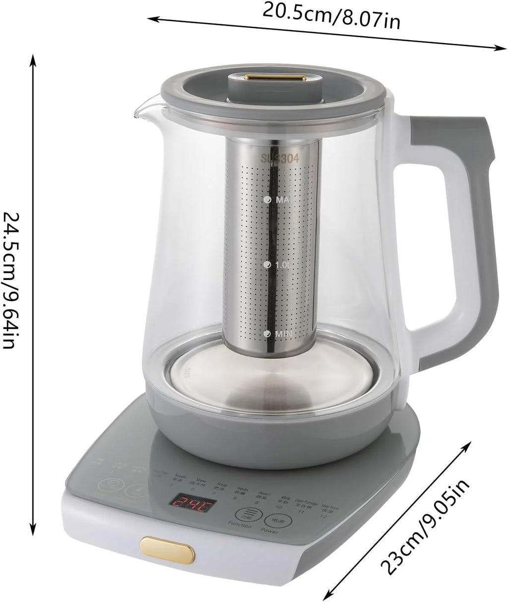 1.8L Electric Glass Tea Kettle with Temperature Control Y85409