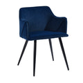 Velvet Arm Chair Set Of 2 Dark Blue Z74493