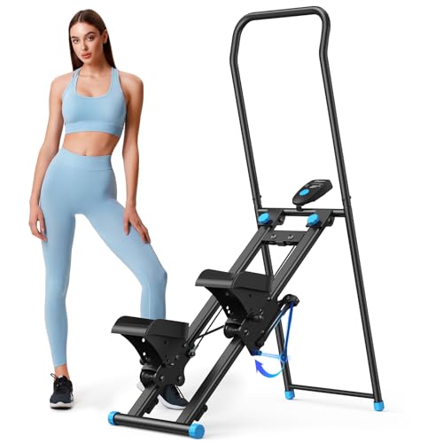 Compact Folding Vertical Climber Machine with Adjustable Handlebar & Pedals W835067