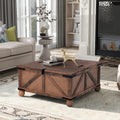 Wood Coffee Table with Drawer and Storage Shelf, Caster Wheels, Retro, Espresso G57574