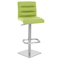 Lime Green Square Base Adjustable Height Swivel Armless Bar Stool Y91365