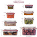12 Piece BPA-Free Stackable Food Storage Containers with Lids O8926