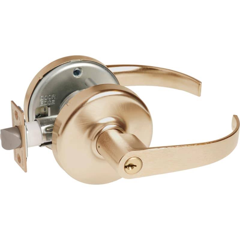 Commercial Panic Proof Grade 2 Keyed Entry Single Cylinder Lever Set with Satin Bronze Lever D974