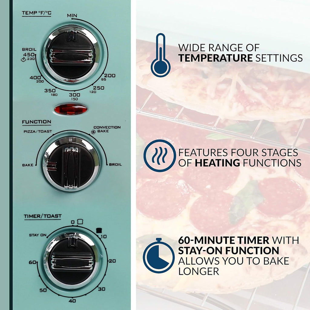 0.7-Cu. Ft. Retro Convection Toaster Oven, Aqua Y98736