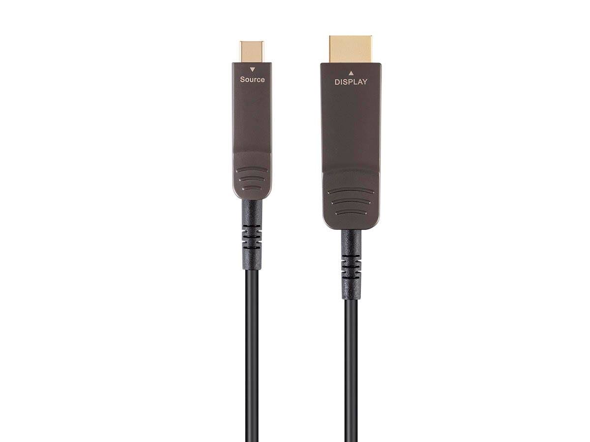 USB 3.1 Type-C to HDMI Video Cable, 30 Feet, Black, 4K@60Hz, Fiber Optic, AOC, Gold Plate N393
