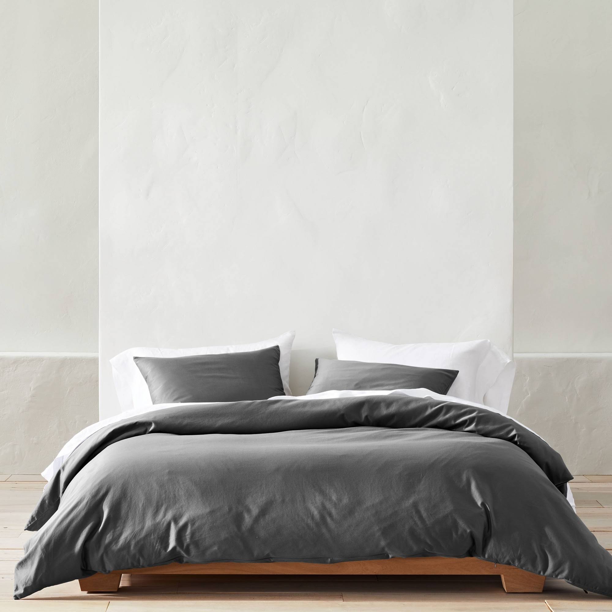 Full/Queen Supima Washed Sateen Duvet & Sham Set Dark Gray J75934