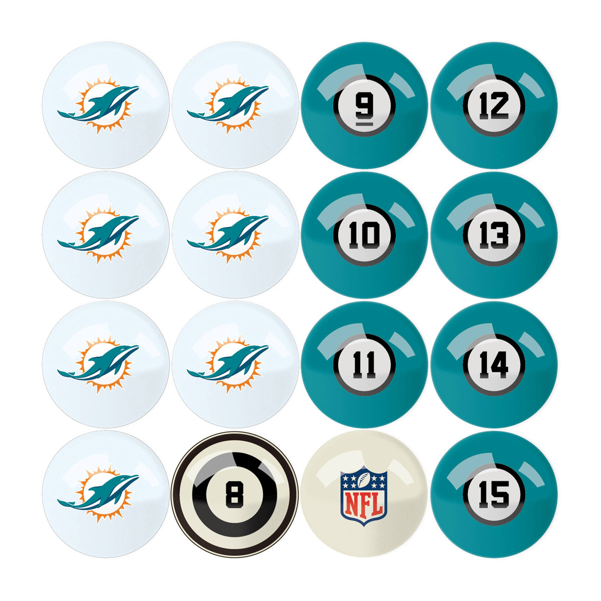Seattle Seahawks Billiard Ball Set with Numbers S901