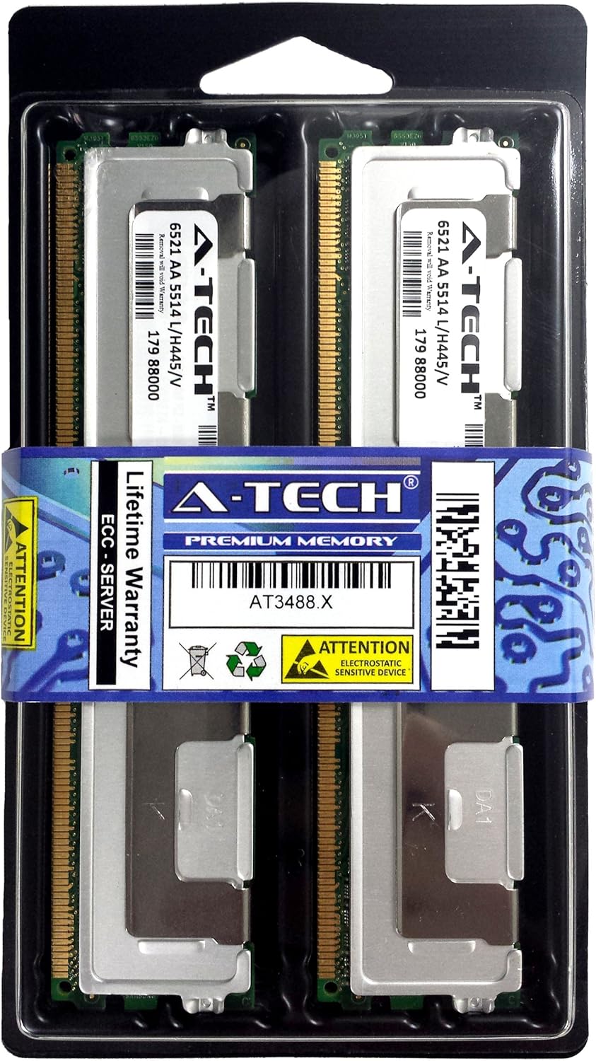 32GB Kit (4x8GB) DDR2 Server Memory, PC2-5300 667MHz ECC 240 Pin T87750