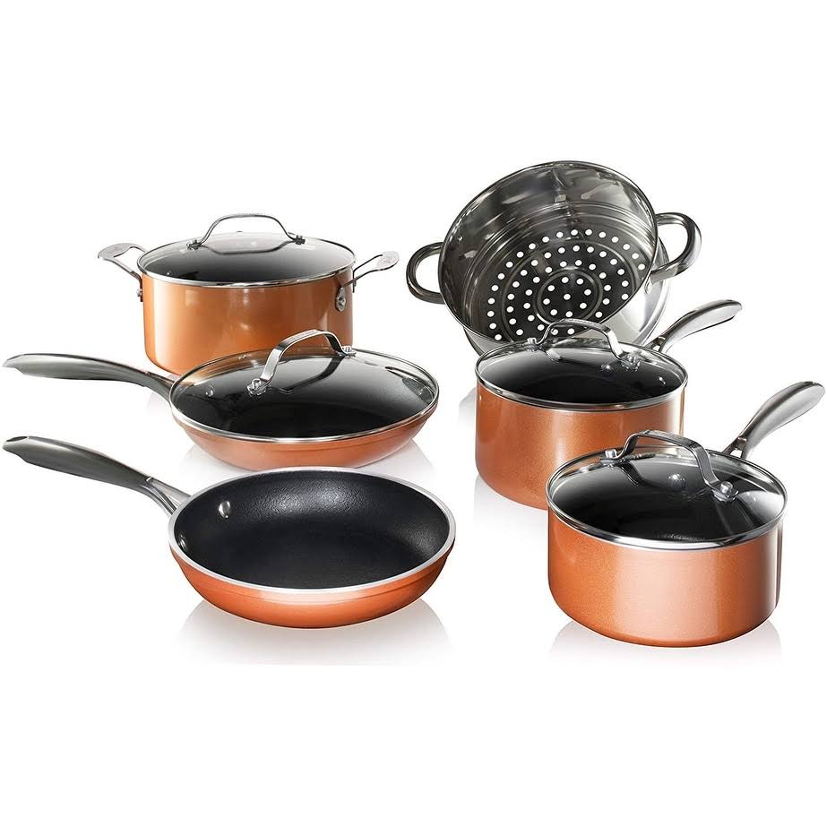 20 Pc Non Stick Copper Cookware Set V733
