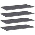Floating Bookcase Gloss Gray 4 Shelves Z4694