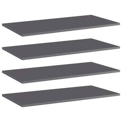 Floating Bookcase Gloss Gray 4 Shelves Z4694