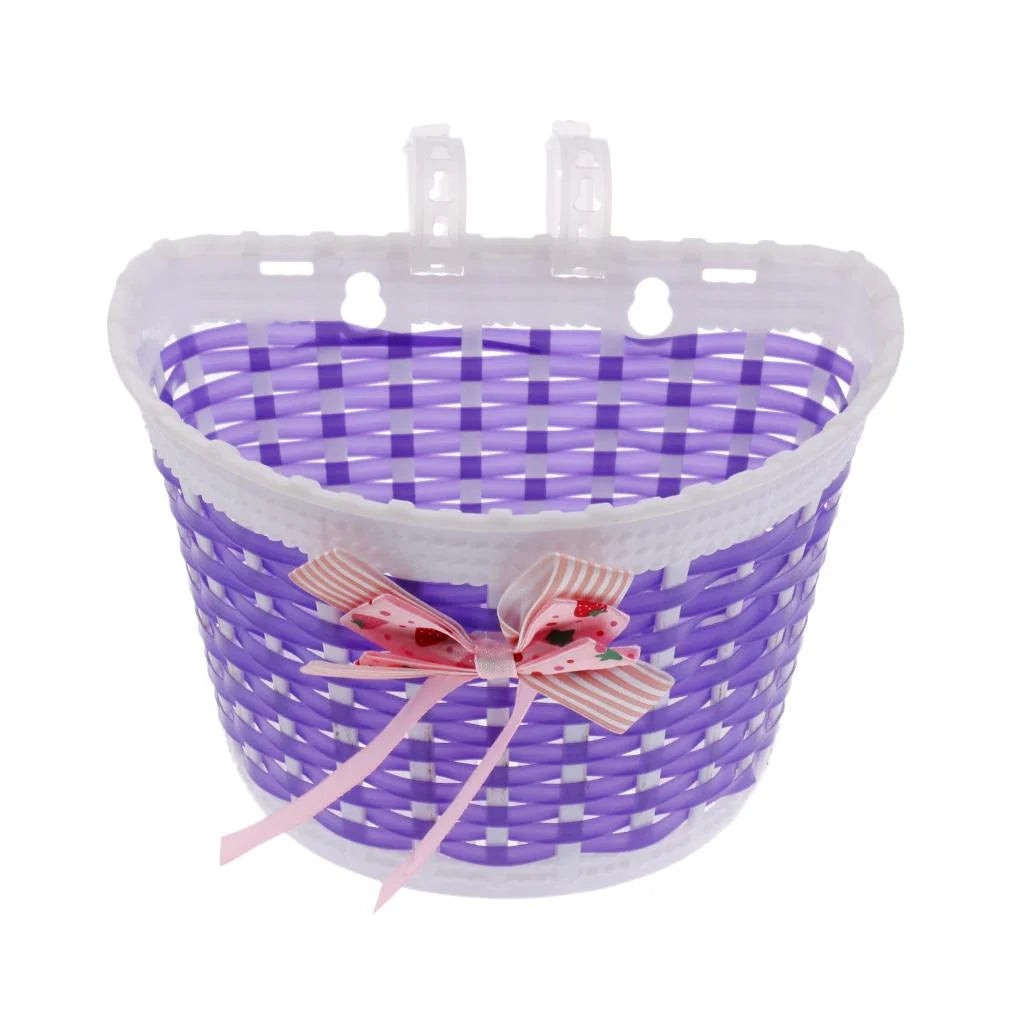 Bike Front Basket with Handlebar Grips Streamers Tassels Ribbons M270