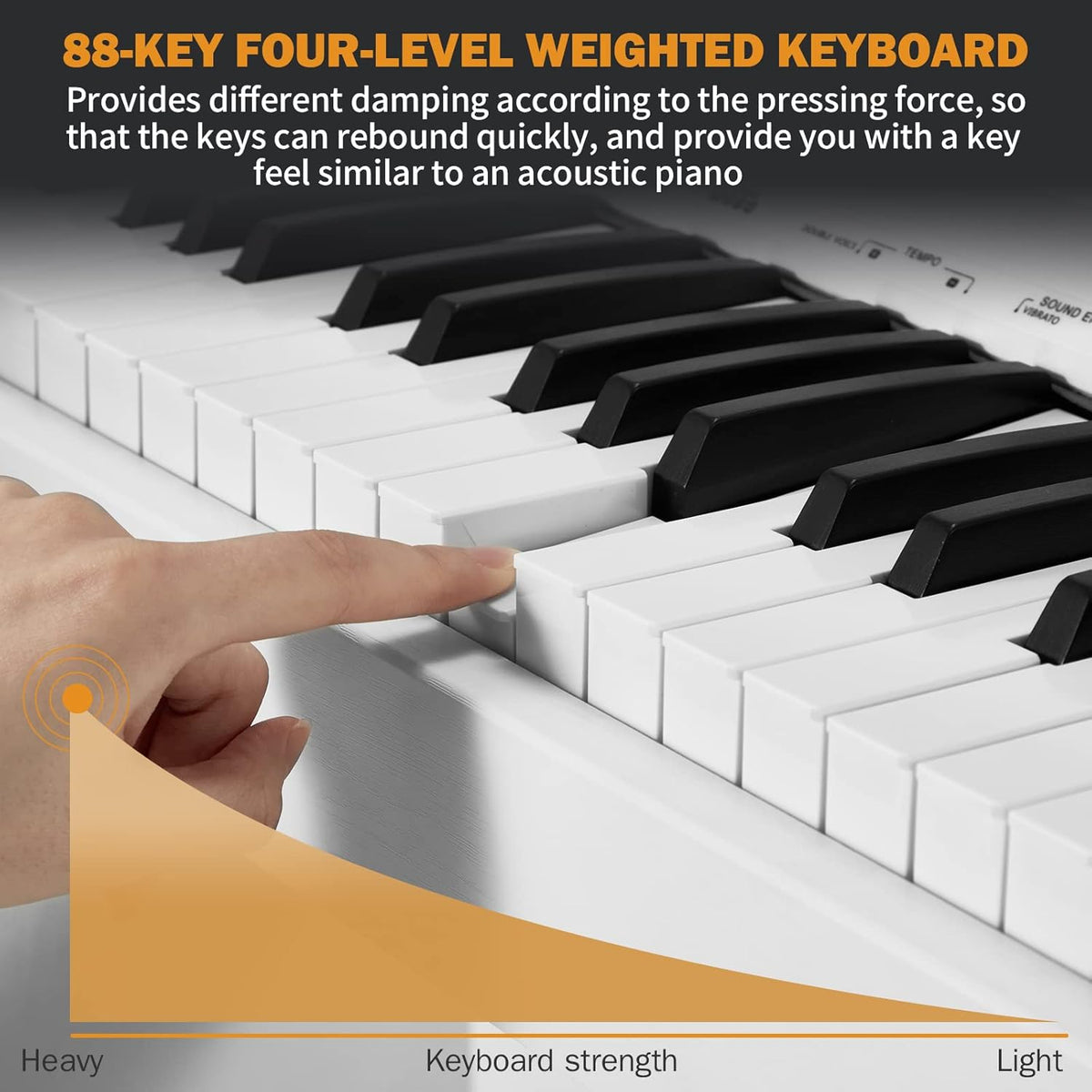 White 88 Key Weighted Digital Piano with Wooden Furniture Stand Y26349