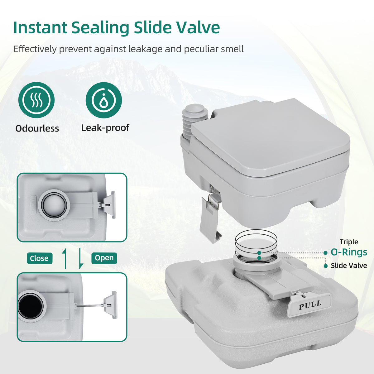 3.2 Gallon Portable Toilet with Press Flush Pump B836