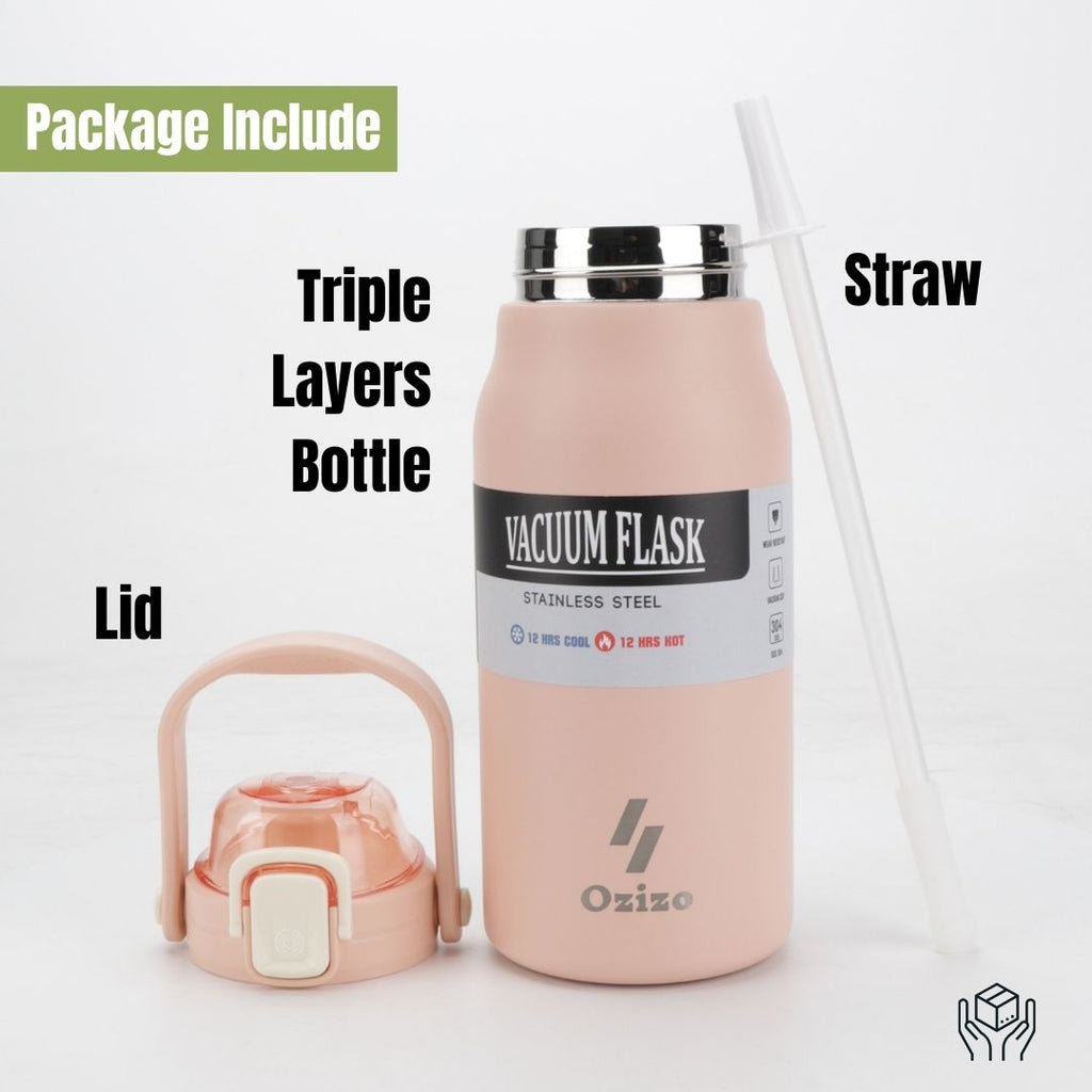 44 oz Insulated Stainless Steel Water Bottle with Straw R4167