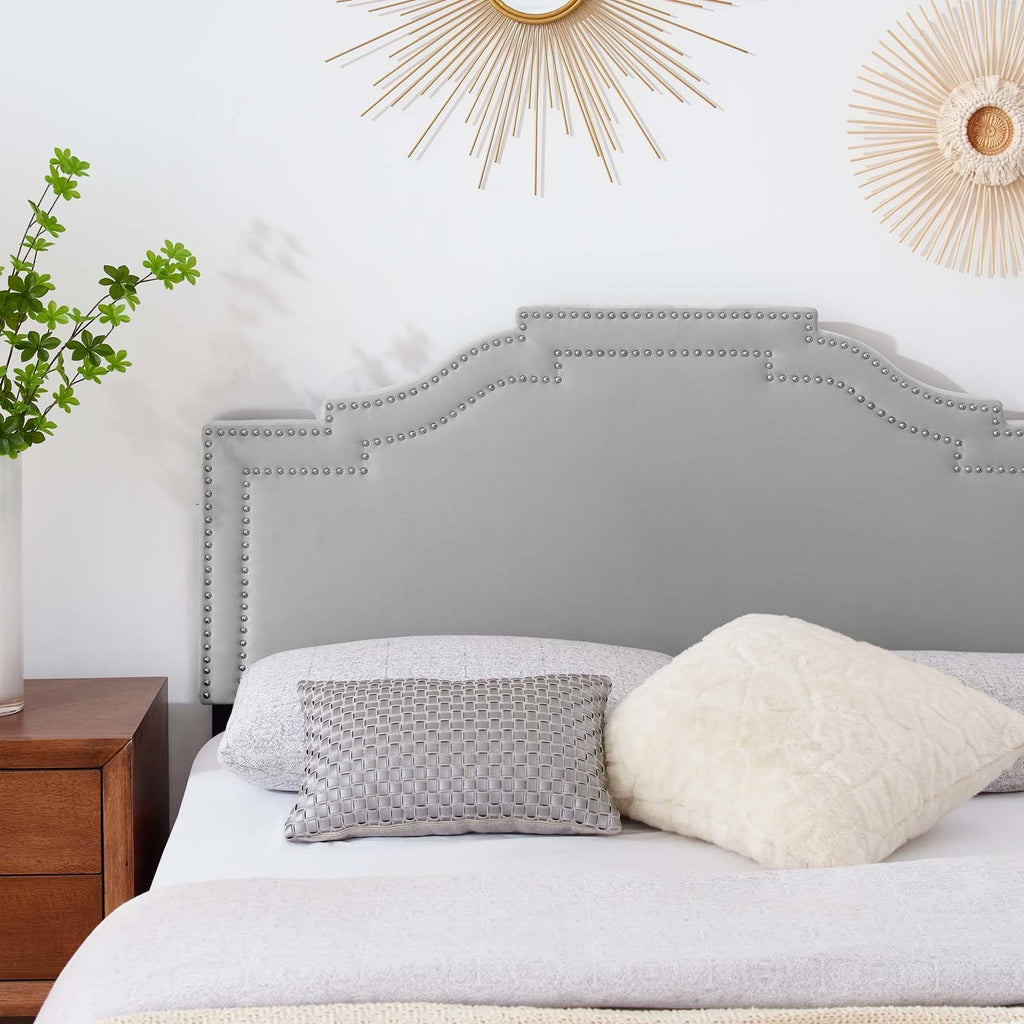 Light Gray King/California King Velvet Headboard Y180