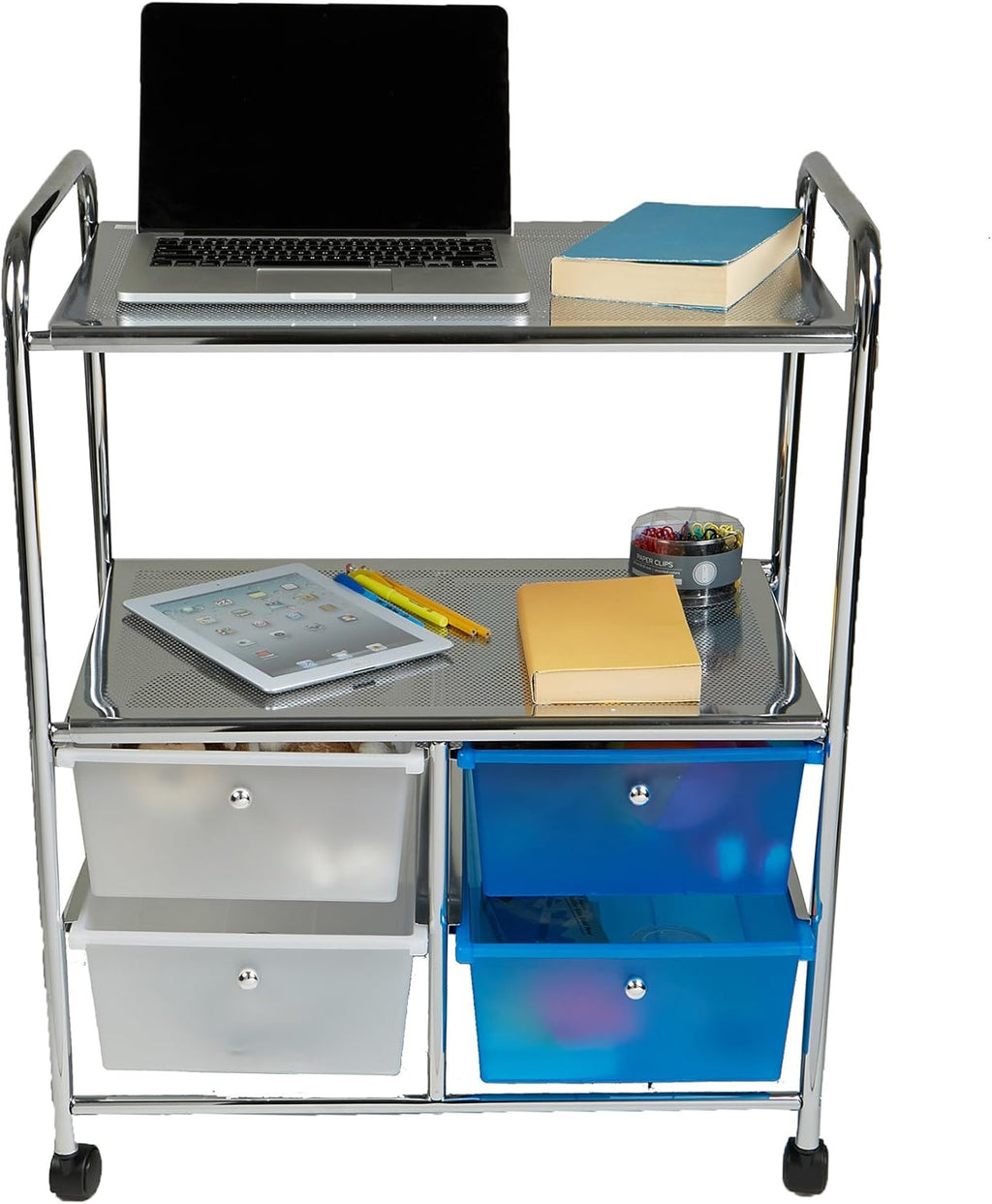 Silver 4 Drawer Rolling Utility Cart F39264