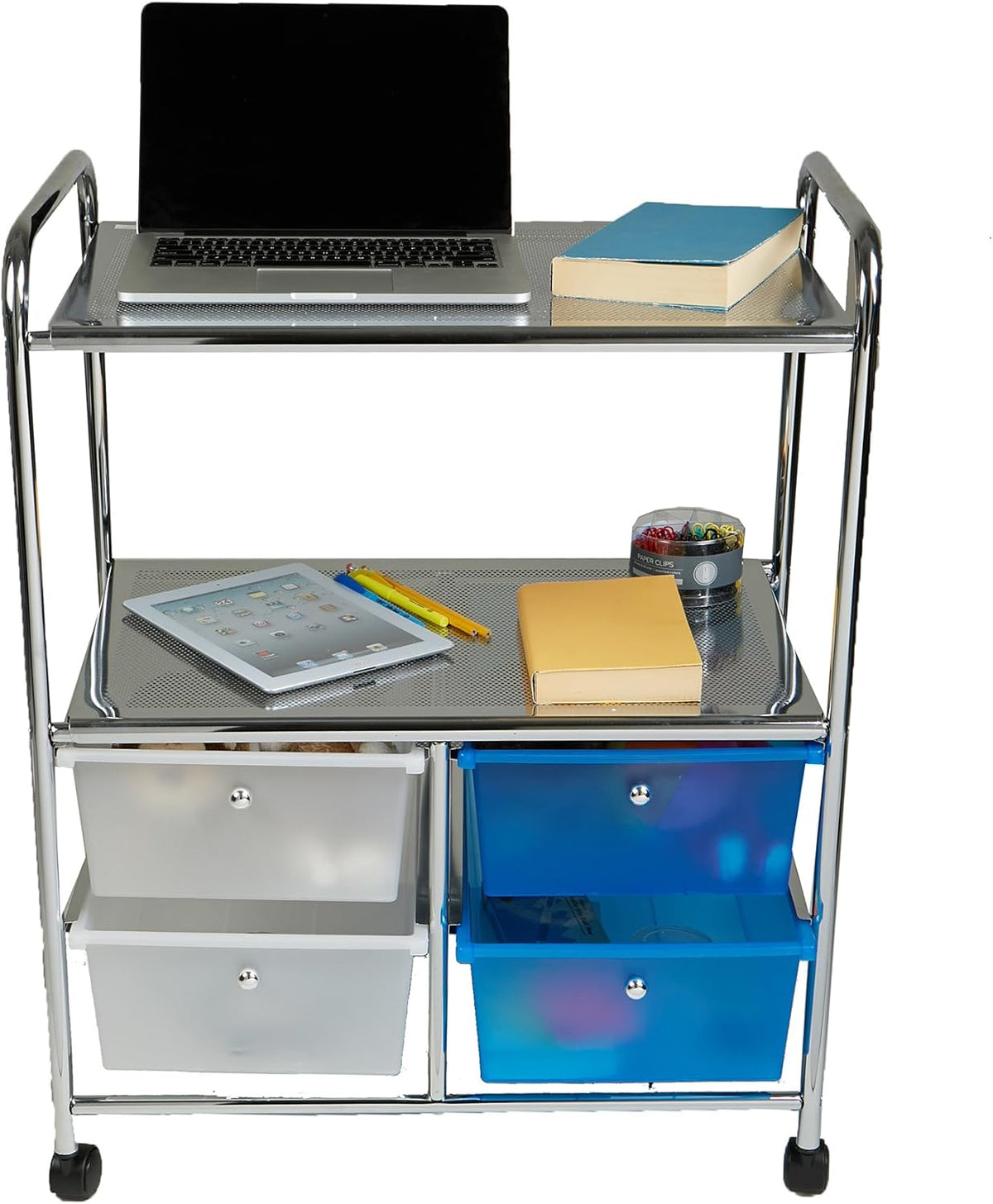 Silver 4 Drawer Rolling Utility Cart F39264
