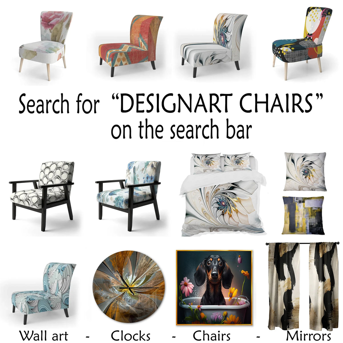 Upholstered Patterned Accent Chair and Arm Chair W8351