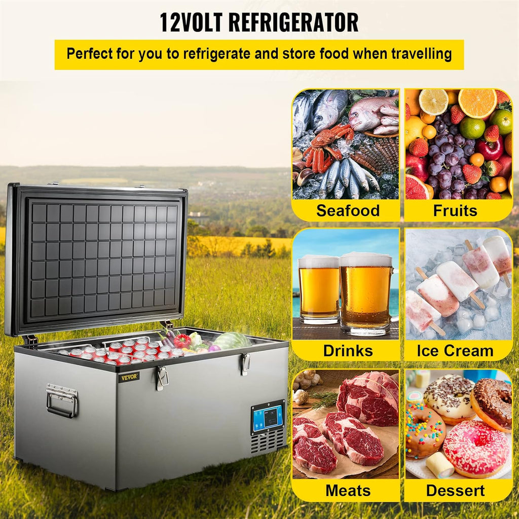 Portable Refrigerator 90 Quart with Compressor, Metal Shell Chest Refrigerator K2935