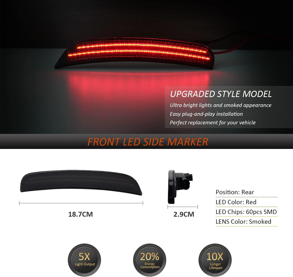 Smoke Lens LED Side Marker Light Kit, Pack of 4 D29820