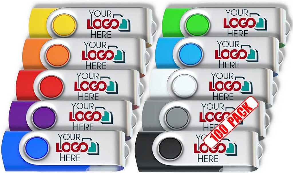 Custom Swivel USB Flash Drive 128MB 100 Pack J417