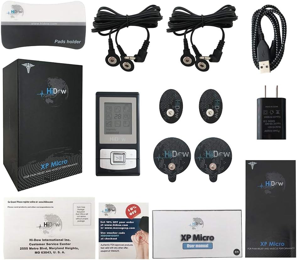 TENS EMS Combo Dual Channel Muscle Stimulator Pulse Massager D904024