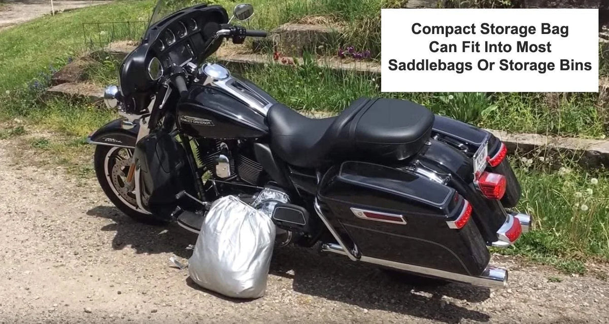 Motorcycle Cover with Securing Straps and Storage Bag I315929