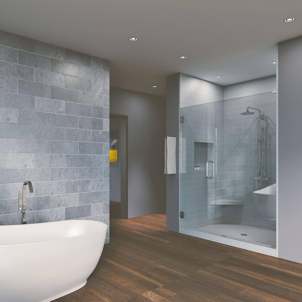 Chrome Frameless Hinged Shower Door W807726