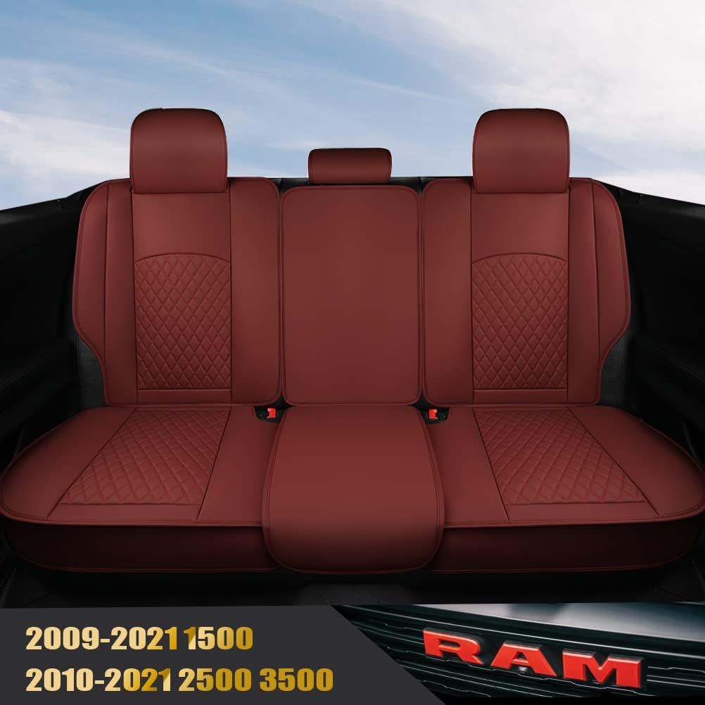 Grey Faux Leather Car Seat Covers for Dodge RAM Pickup Trucks G21719