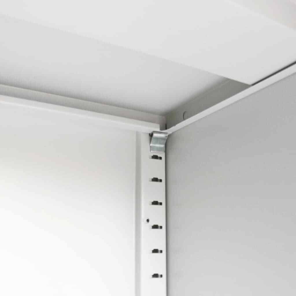 Gray Metal Office Cabinet with Sliding Doors W599
