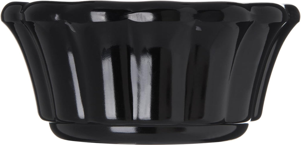 Black Melamine Scalloped Ramekin, 2 oz, Pack of 48 Y23426