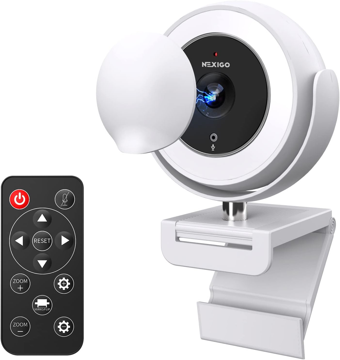 White 1080P Webcam with Remote Control E8798