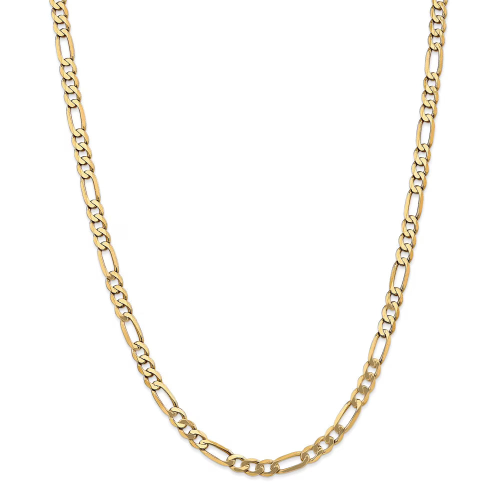 14kt Yellow Gold 24 inch Figaro Chain with Lobster Clasp L151